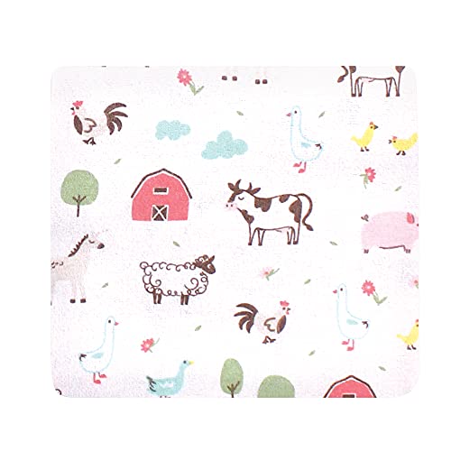 Image of Hudson Baby Unisex Baby Cotton Flannel Receiving Blankets Bundle, Girl Farm Animals, One Size
