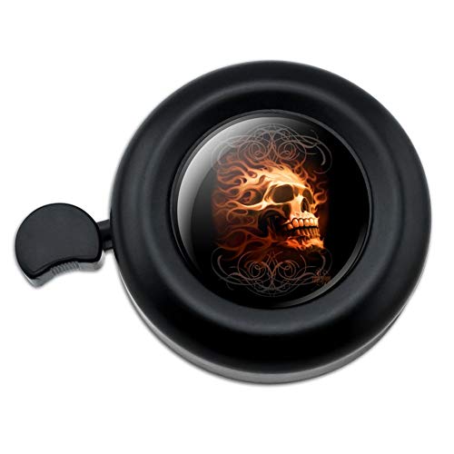 GRAPHICS & MORE Flaming Fire Skull Design Bicycle Handlebar Bike Bell