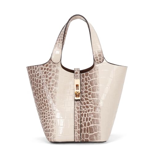Image of Tote Bag for Women Vegan Leather Bucket Purse for Women Top Handle Handbag Shoulder Bag with Detachable Small Purse