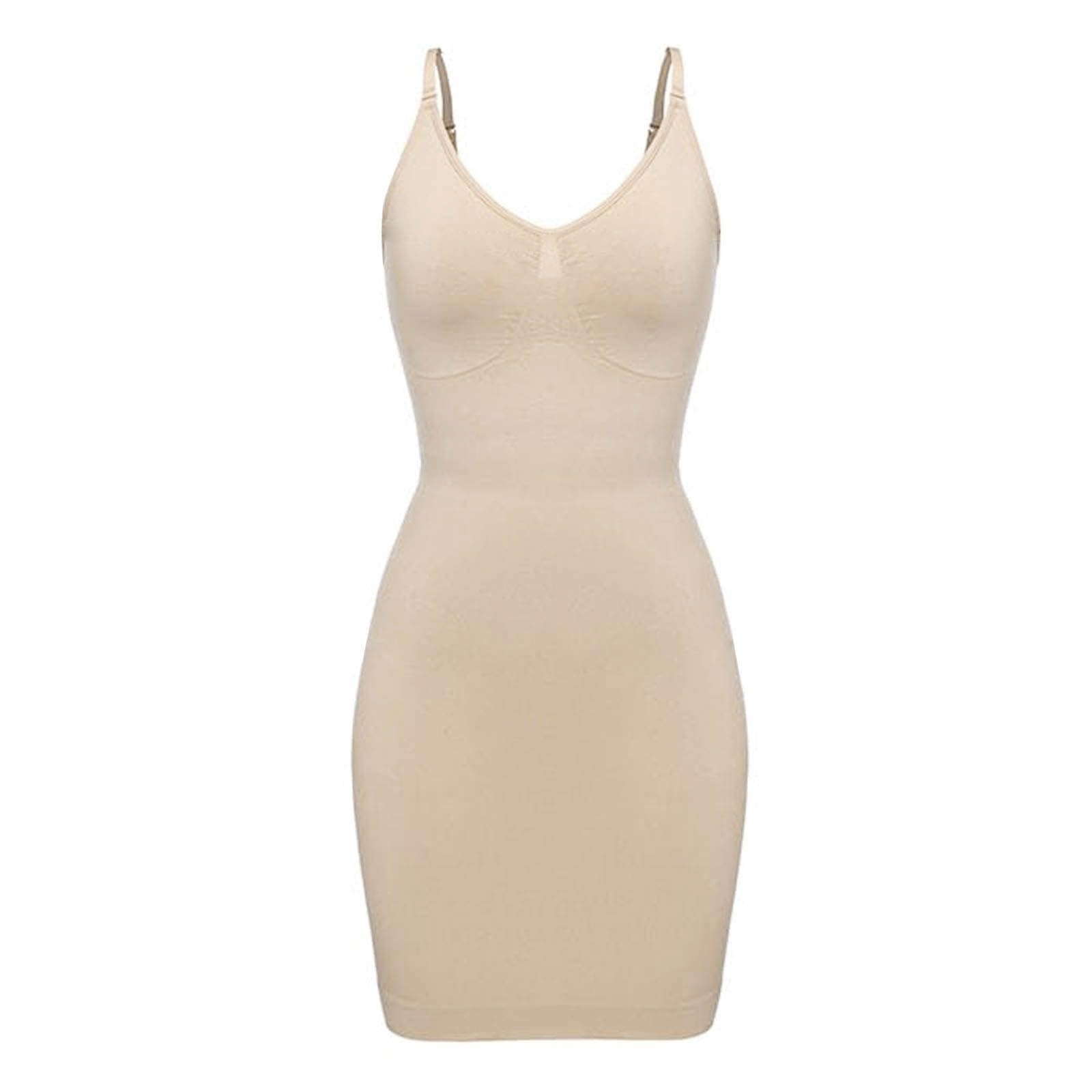 Genérico Camisola Moldeadora sin Tirantes para Mujer Debajo Vestidos Body Completo con Escote en V y diseño