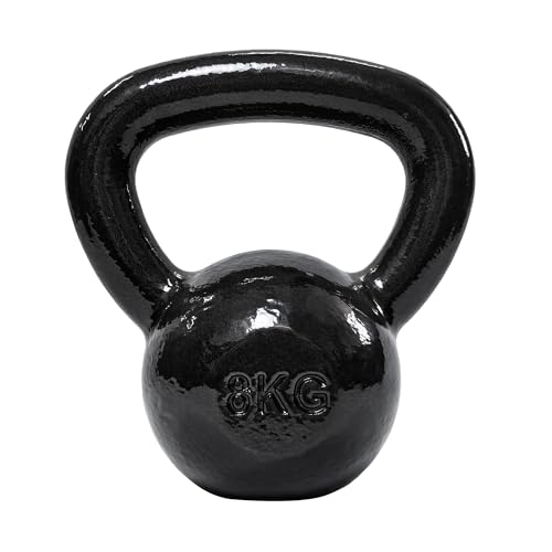 Amazon Basics Kettlebell in ghisa, 8 kg, Nero