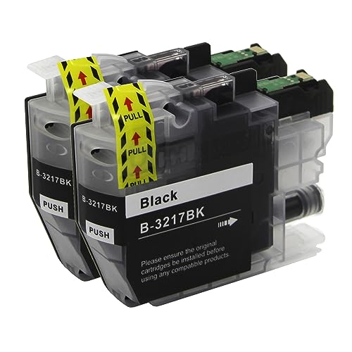 2 Go Inks Black Ink Cartridges to replace Brother LC3217BK Compatible/non-OEM for Brother MFC Printers, Standard Capacity