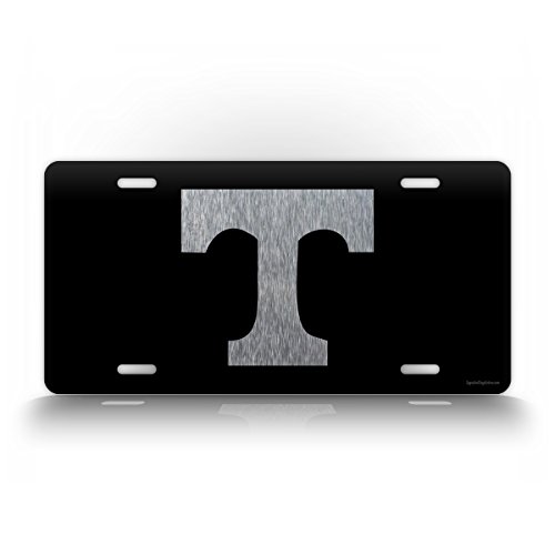 SignsAndTagsOnline Tennessee Power T License Plate TN Auto Tag Volunteers Vols Big Orange Football Black & Silver