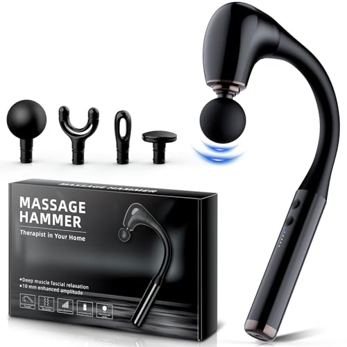 Massage Gun with Upgraded U-Shaped Extension Handle, 16MM Massage Gun Deep Tissue,Back Massager, Muscles/Neck/Shoulders/Waist/Legs Massager Portable for Pain Relief, 4 Massage Heads & 5 Speed Levels Massage Gun with Upgraded U-Shaped Extension Handle, 16MM Massage Gun Deep Tissue,Back Massager, Muscles/Neck/Shoulders/Waist/Legs Massager Portable for Pain Relief, 4 Massage Heads & 5 Speed Levels