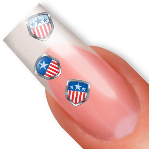 Nailart NAIL TATTOO STICKER - America / USA - emblem / plate - red / blue
