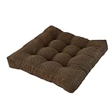 kuyouqi Cojín grueso para silla de comedor, cuadrado, suave, cojín de asiento, muebles, cojín de suelo para casa, oficina, jardín (40 x 40 x 8 cm, castaño)