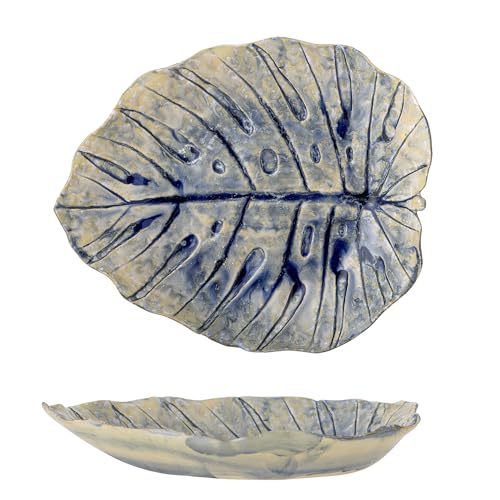 Bloomingville Creative Collection Rowan - Fuente para servir (cerámica, 32,5 x 4,5 x 26,5 cm), color azul