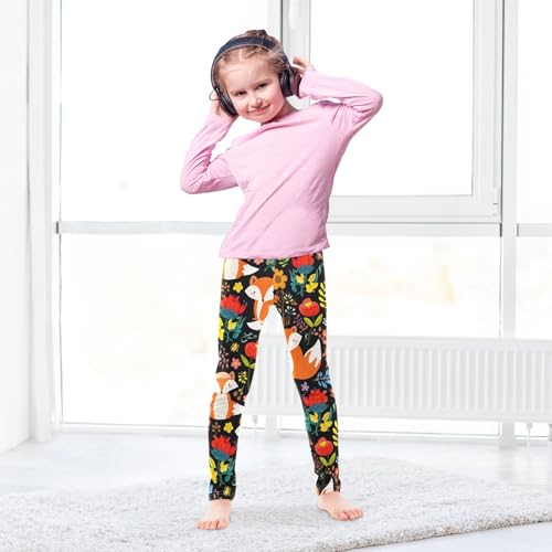 Girls' Leggings Cute Fox Flowers Floral Kids Yoga Tights Pants 1 Pack 23022674