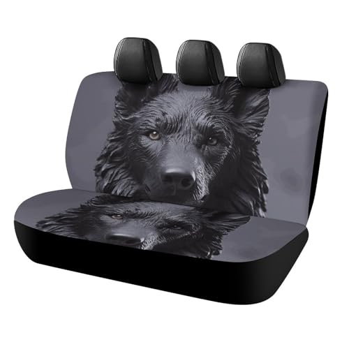 Housses de siège de voiture anti-rayures pour chien noir