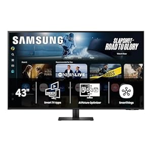 Samsung 43” Smart Monitor M7 (M70F) 4K UHD Display, Samsung Vision AI, Smart TV Apps, Gaming Hub, USB-C, HDMI and USB-A, Black, LS43FM702UNXZA, 2025