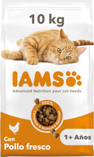 IAMS Alimento Seco para Gatos Adultos con Pollo Fresco, 10 kg