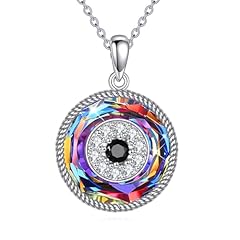 Silver-Crystal Evil Eye Necklace