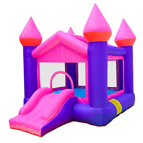 doctor dolphin Inflatable Pink Bouncy Castle House Kids Party Bouncy House with Air Blower for Kids Party