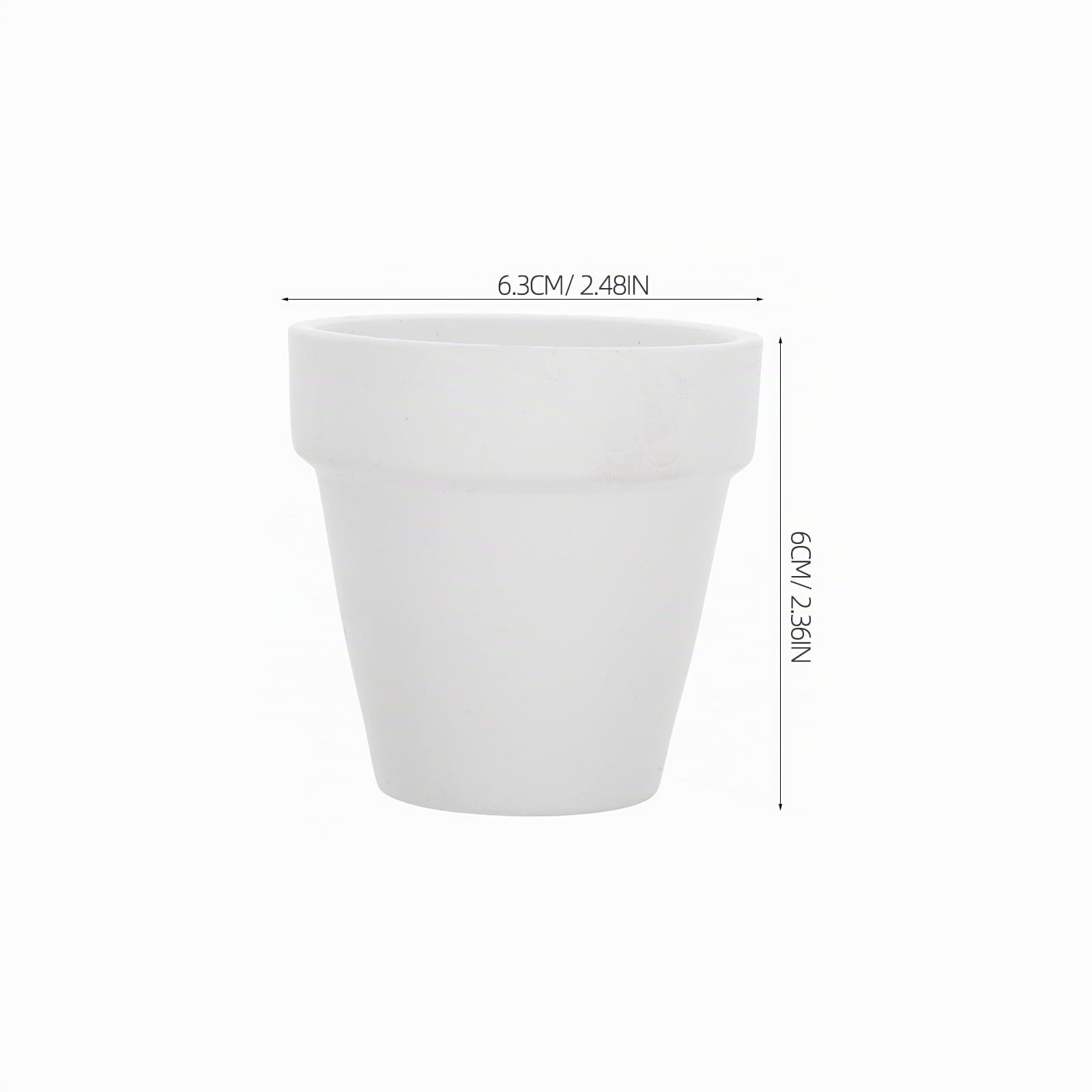HANABASS 20pcs Piccoli Vasi in Terracotta, Mini Vaso Terracotta Con Foro Di Scarico, Vasetti Per Piantine Cactus Flower Pots Succulent Nursery Pots Per Fiori Interni Esterni 6,3 * 2,3 Pollici, Bianco