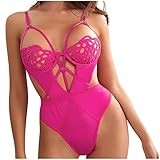 HCOO Reitzwäsche Für Frauen Sexy Reizwäsche Set Lingerie Set Damen Sexy Sexy BH Set String Damen Set Sexy BH Reizwäsche Reizwäsche Unterwäsche Damen Set (Pink,M)
