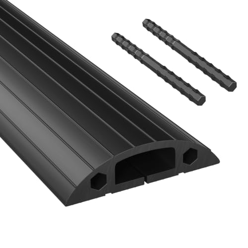 Image of Eapele Floor Cord Cover 10ft Cord Covers for Wires on Floor, Linkable Heavy Duty Extension Cord Cover, Rubber Floor Cable Cover, Prevent Trip Hazard for Sidewalk Home Office Outdoor or Indoor Settings