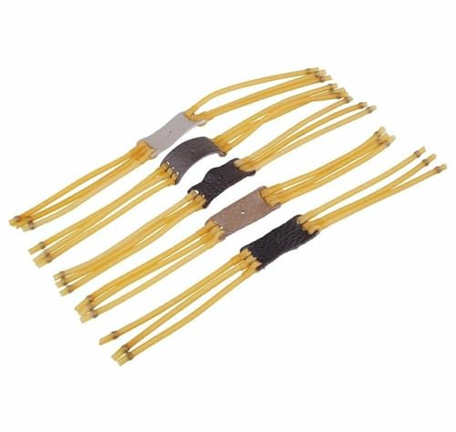 Cuoyuqie 5pcs Catapult Bow Rubber Bands Sling Bungee 6 Strips Elastic Powerful Hunting
