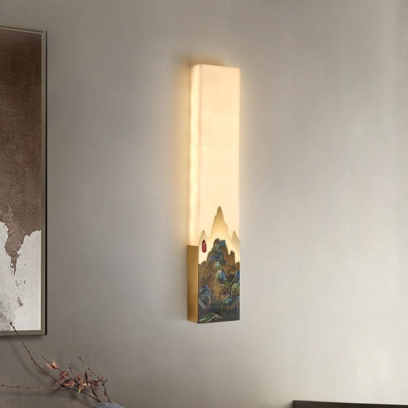 Außenbeleuchtung Wandleuchten im chinesischen Stil drinnen und draußen, Zen Wohnzimmer Hintergrund Wandleuchten für Schlafzimmer, Nachttischlampen für Treppe im Flur Verandabeleuchtung im Freien(B)