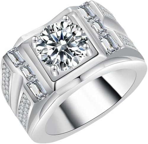 Alliance homme en moissanite 3 carats cadeau de mariage avec certificat