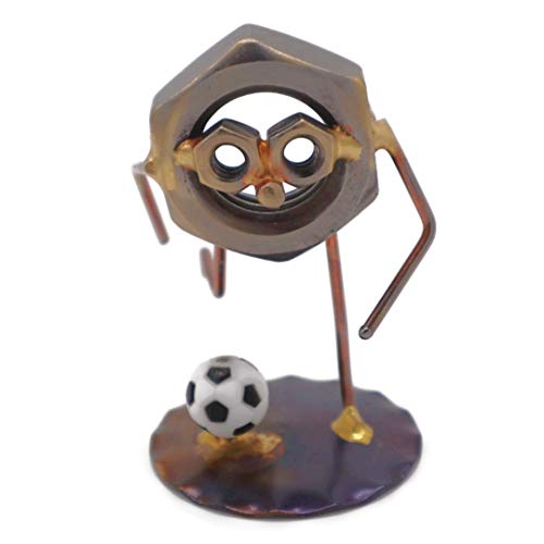 Soccer Nut Collectible Handmade Metal Art Figurine, Desk Accessories, Trophy, Boss Gift, Home Office Décor - Image 4