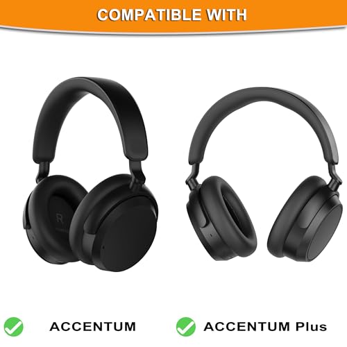 Almohadillas de reemplazo Defean compatibles con audífonos inalámbricos Sennheiser Accentum/Accentum Plus, cuero más suave y espuma de aislamiento de ruido (dorado) miniatura 2