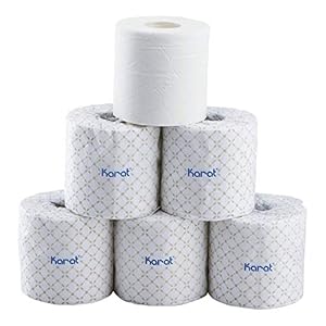 Karat 2-Ply Toilet Paper, 48 Rolls, 500 Sheets, Embossed for Softness, Individually Wrapped for Hygiene, Virgin Wood Fiber (JS-TTW500)