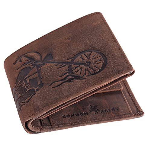 LONDON ALLEY Biker Vintage Brown Men's Leather Wallet 5 41XPjmQPBcS