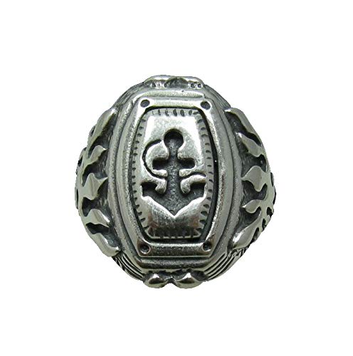 Bague chevalier ancre argent massif 925 idée cadeau homme R001154