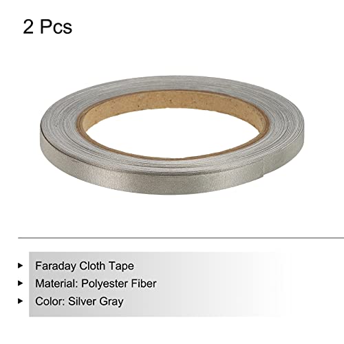 Image of MECCANIXITY Faraday Cloth Tape 0.31 inch W x 65.62 Feet Conductive Cloth Fabric Adhesive Tape Roll for Laptop Cable EMI Shielding 2 Pcs