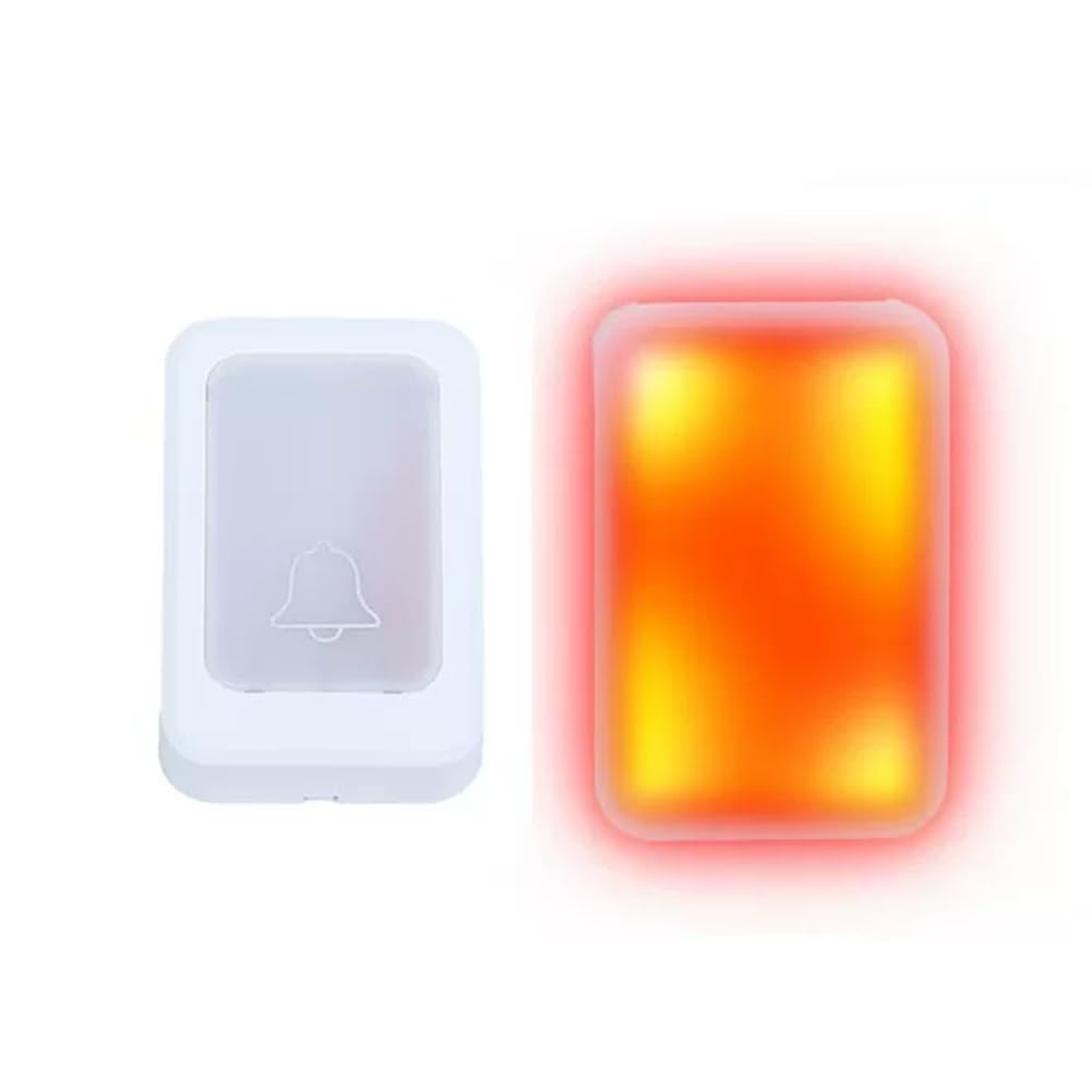 Jnchdghwa White Wireless Doorbell With 12-Light Flashing Beam Elderly Deaf Mute Service Call Device Long Range Door Bell Chime