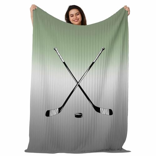 Twin Blanket for Couch Bed, Sage Green Gray Ombre Flannel