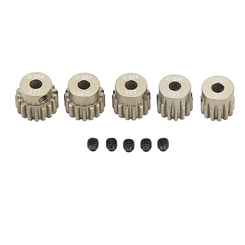 POENVFPO Set Pignone da 0,6 M, Ingranaggio Motore in Lega di Alluminio, 13T 14T 15T 16T 17T, con 5 Viti, Ambito Applicabile Adatto per Cingolato SCX10 1/8 1/10