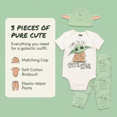 Ropa interior y exterior de bebé: set de 3 piezas Mandalorian Star Wars de 3 a 6 meses 3