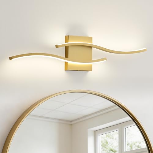 Image of KARTOOSH Hardwired Gold Vanity Lights for Bathroom | 1 Pack 23.6 in LED Vanity Light, 5CCT Dimmable, Waterproof Rustproof, Hardwired Wall Mount for Bathroom Mirror Sides