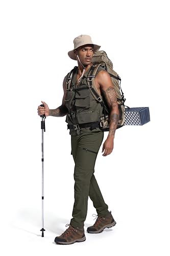 Gartenboker Men'S Lightweight Hiking Cargo Work Pants Quick Dry Water Resistant Fishing Travel Climbing Outdoor Stretch Pants Army Green 32 thumb #6