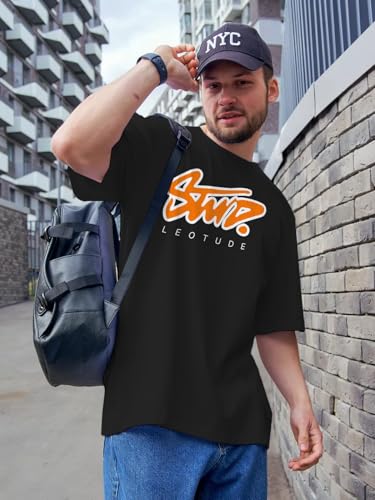 Image of LEOTUDE Men's Cotton Oversized Fit T-Shirt