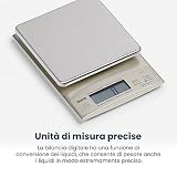 TANITA KD-321 Cyfrowa waga kuchenna – stal nierdzewna do ważenia żywności, precyzyjna waga kuchenna 3 kg, cyfrowa waga kuchenna do gotowania i pieczenia, srebrna