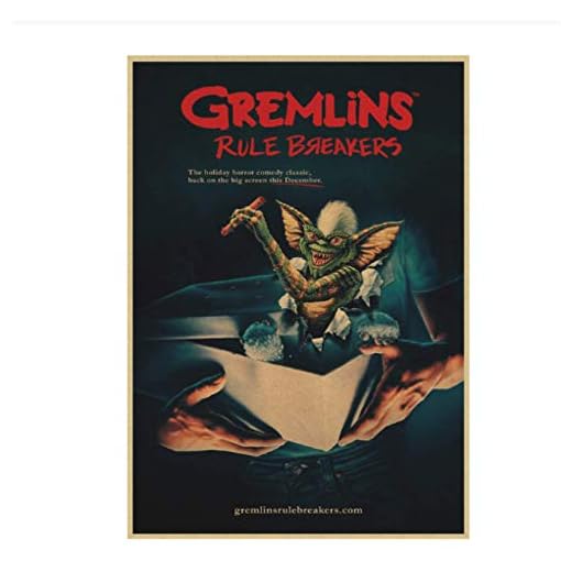 DPFRY Cuadro En Lienzo Fantasía Película De Terror Gremlins Póster E Impresión Estilo Retro Arte Decorativo De La Pared Pegatinas Carteles para El Hogar Kz862Xw 40X60Cm Sin Marco
