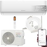 Split Klimaanlage 9000 BTU (bis 30m²) HANTECH H-PRO Heiz-&Kühlfunktion, Luftfilter, WIFI, Montagematerial