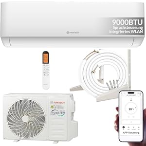 Split Klimaanlage 9000 BTU (bis 30m²) HANTECH H-PRO Heiz-&Kühlfunktion, Luftfilter, WIFI, Montagematerial