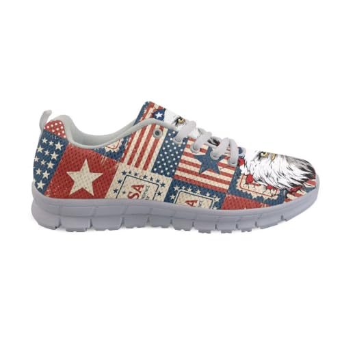 Image of GIFTPUZZ Mens Lace Up Athletic Trainers Running Sneakers Wedge Breathable Gym Lightweight Sports Tennis Shoes