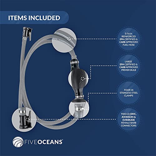 image for Five Oceans Boat Fuel Line, Marine Fuel Line, Outboard Fuel Line, Boat