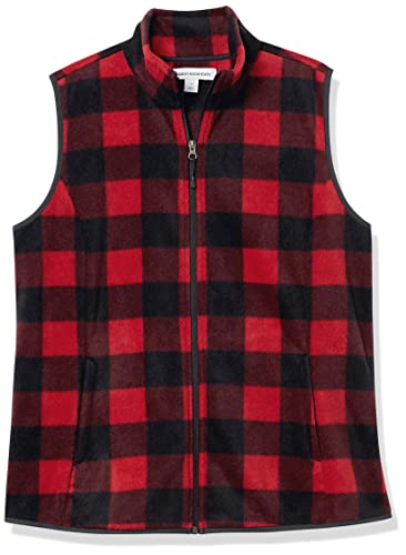 Amazon Essentials Women's Classic-Fit Sleeveless Polar Soft Fleece Vest (Available In Plus Size), Red, Buffalo Plaid, Large #TOP6
