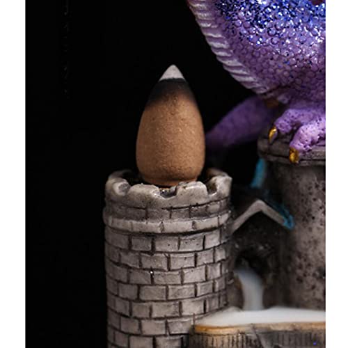 Prettyia Queimador de Incenso de Dragão, Cascata, Cone de Refluxo, Incensário, Decoração para Casa,