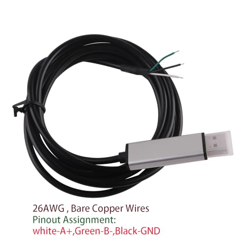 Câble convertisseur USB vers série RS485 FT232RL avec connecteur 3 broches dénudé en aluminium