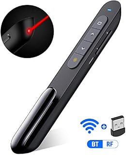DinoFire for Bluetooth Presentation Remote Powerpint Clicker USB Rechargeable RF 2.4 GHz Dual