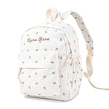 🌺Perfect Size: With dimensions of 4" width, 9" length, and 11.5" height, our floral backpack personalized cute toddler backpack is compact yet spacious enough to carry all your essentials without weighing you down. It's the perfect balance of conveni...