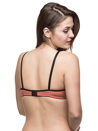 Image of SSoShHub Women's Cotton Hosiery Non Padded Wire-Free Bra for Honeymoon, Casual Nursing wear T-Shirt - Carrot, 40B