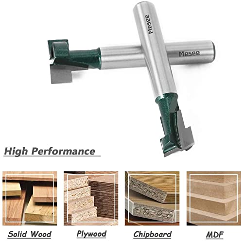 Mesee 2 Piece 1/4-Inch Shank T-Slot Router Bits, Industrial Grade T Slotting Keyhole Groove Router Bit Set Woodworking Grooving Milling Cutter Tool For 1/2'' & 3/8'' Hex Bolts #TOP6