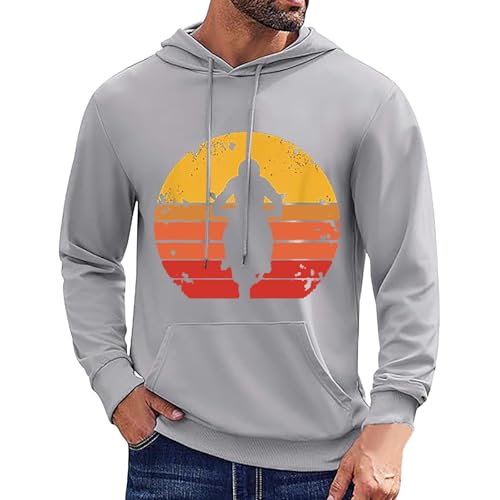 Pull à capuche homme manches longues design moto imprimé ajustable